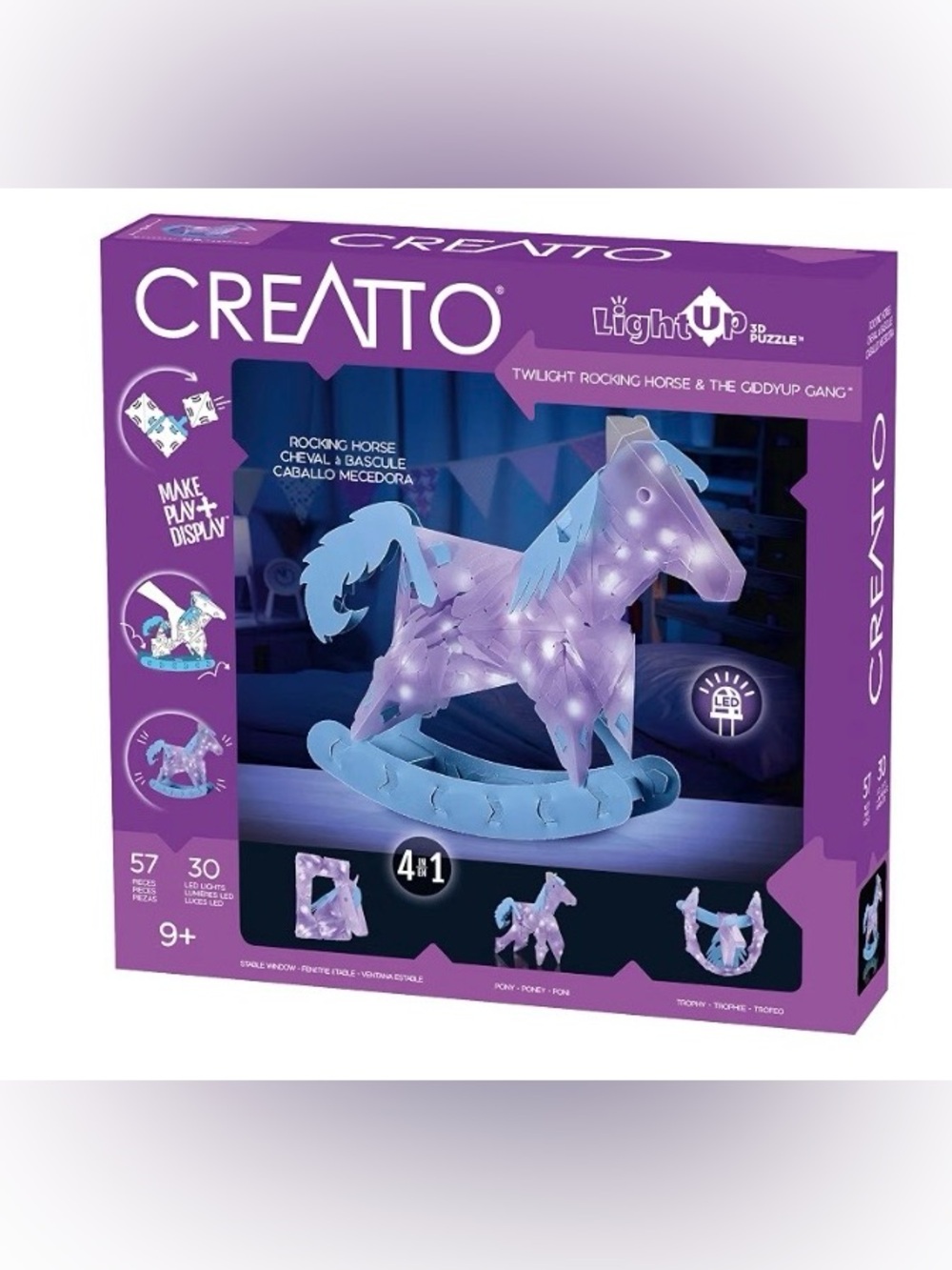 Creatto Twilight Rocking Horse & The Giddyup Gang Light-Up 3D Puzzle Kit NWT